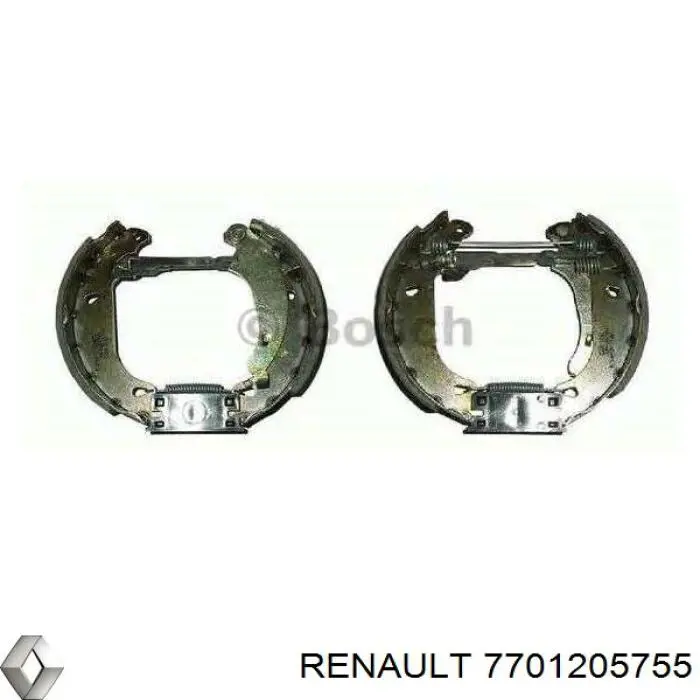 Колодки тормозные задние барабанные, в сборе с цилиндрами, комплект Renault (RVI) 7701205755