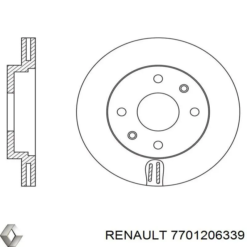 Тормоз дисковый передний Renault (RVI) 7701206339 цена, от 21.14 USD
