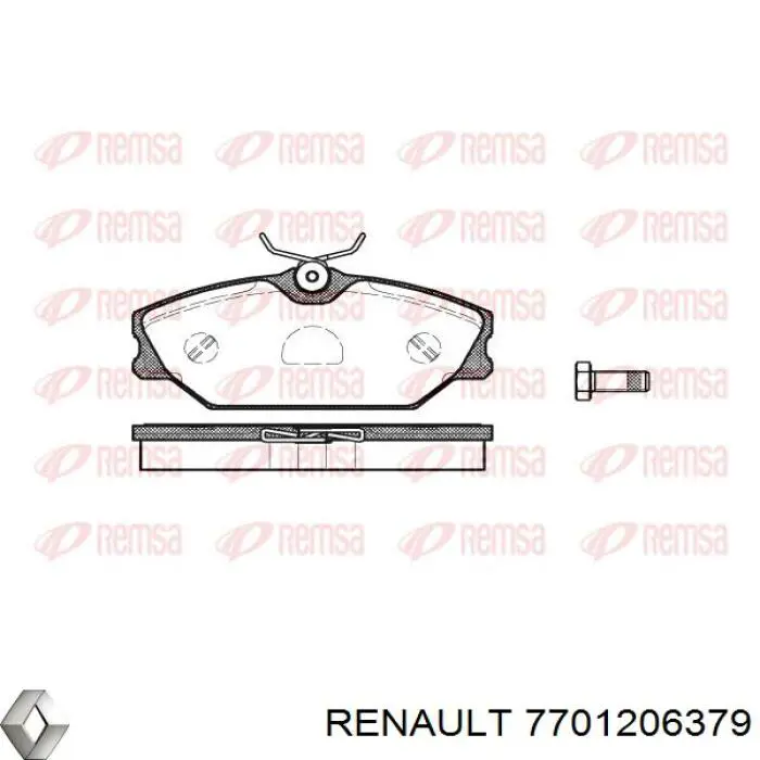 7701206379 Renault (RVI) колодки тормозные передние дисковые