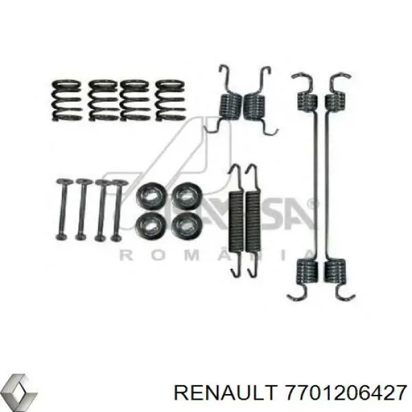 Монтажний комплект задніх барабанних колодок 7701206427 Renault (RVI)