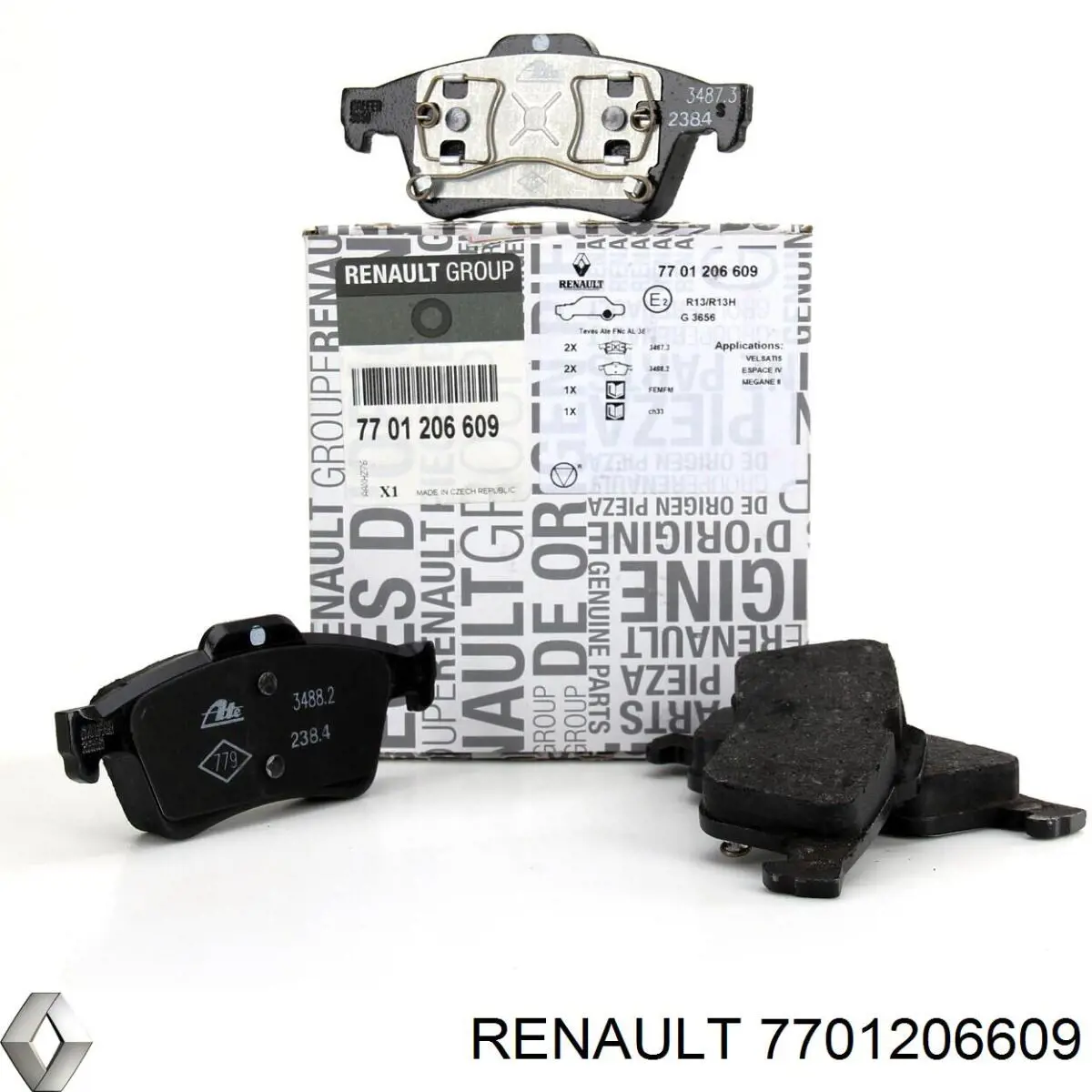 7701206609 Renault (RVI) колодки тормозные задние дисковые