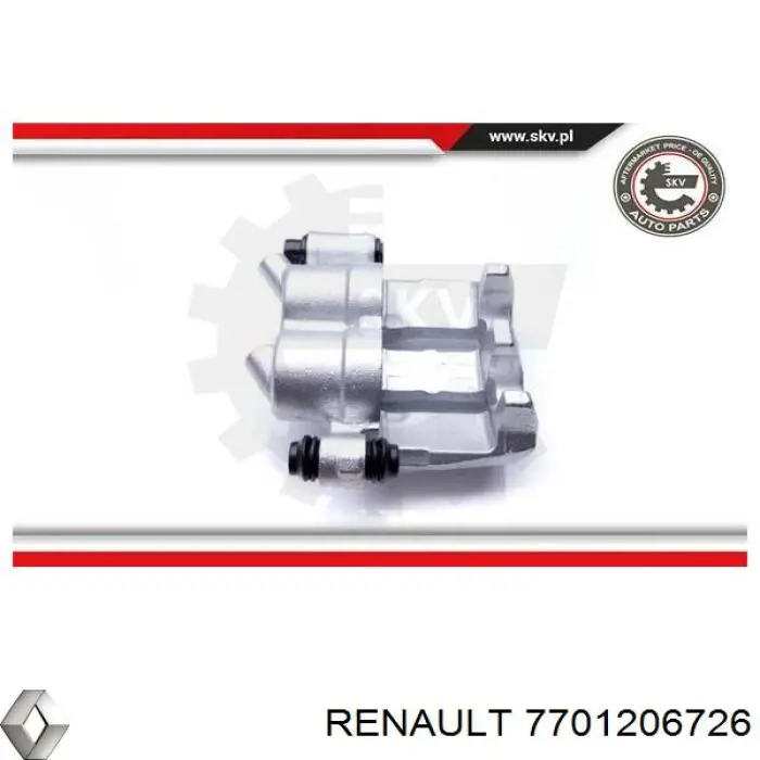 Суппорт тормозной передний правый 7701206726 Renault (RVI)