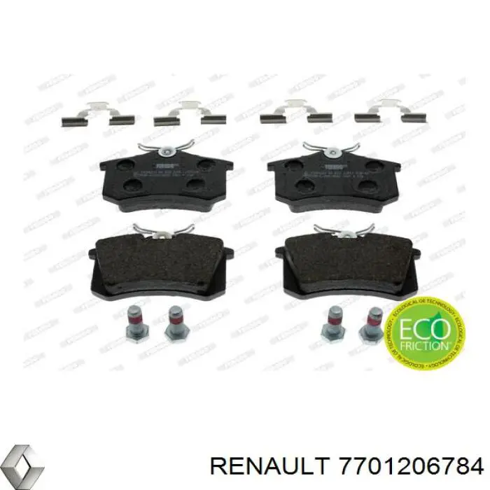 7701206784 Renault (RVI) задние тормозные колодки