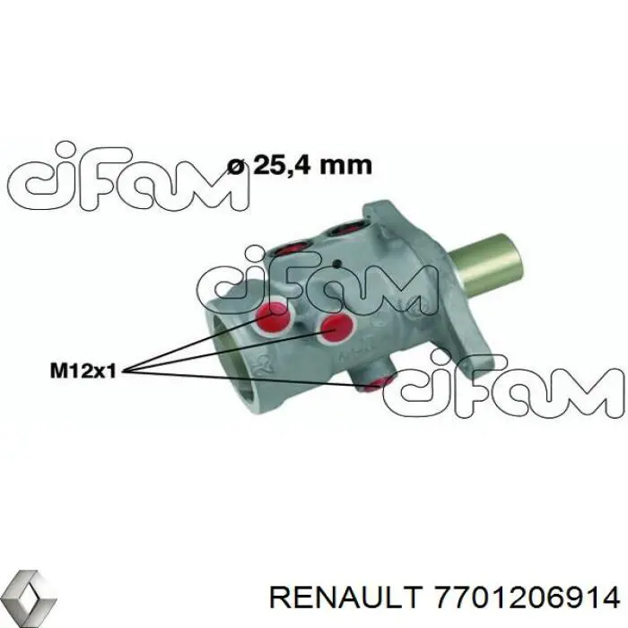 7701206914 Renault (RVI) Цилиндр тормозной, главный