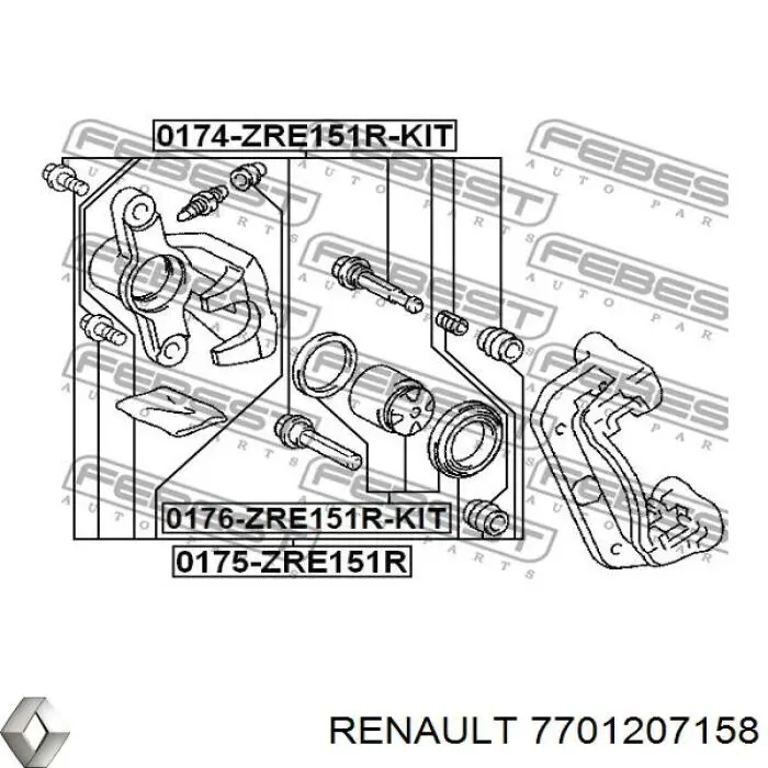 Ремкомплект тормозной системы Renault (RVI) 7701207158 цена, от 7.30 USD