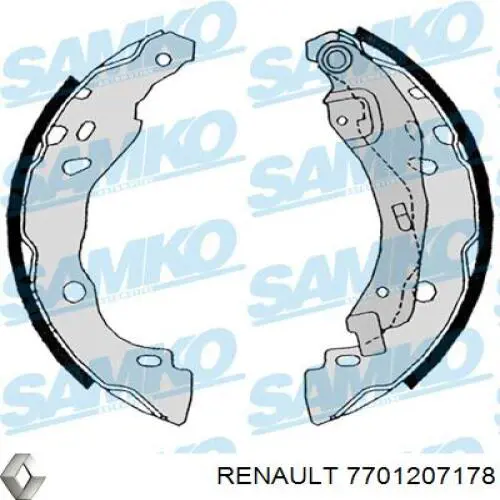 Купить 7701207178 Renault (RVI) Задние барабанные тормозные колодки