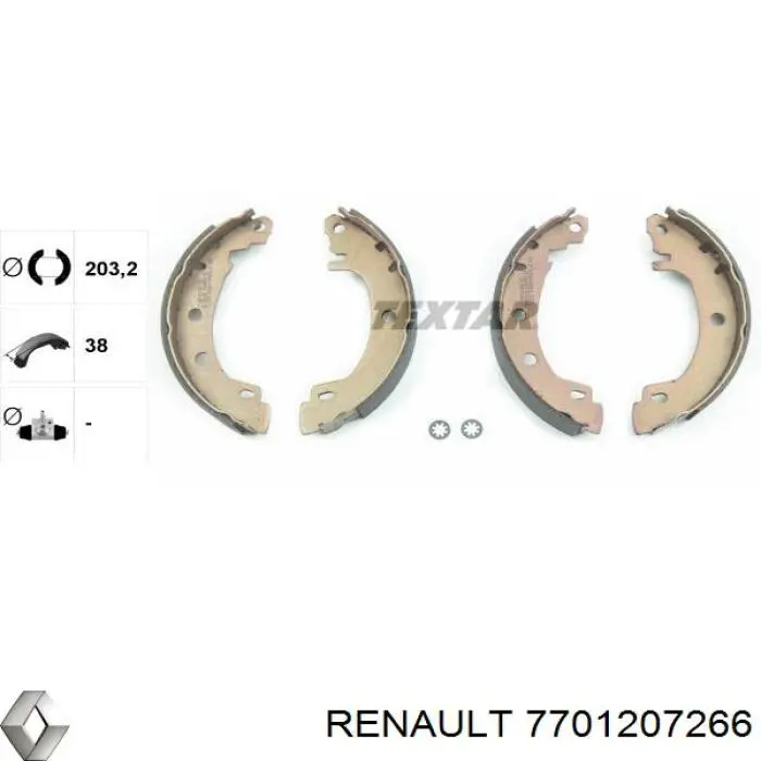 7701207266 Renault (RVI) колодки тормозные задние барабанные