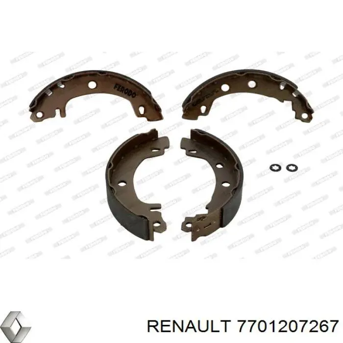 7701207267 Renault (RVI) колодки тормозные задние барабанные, в сборе с цилиндрами, комплект