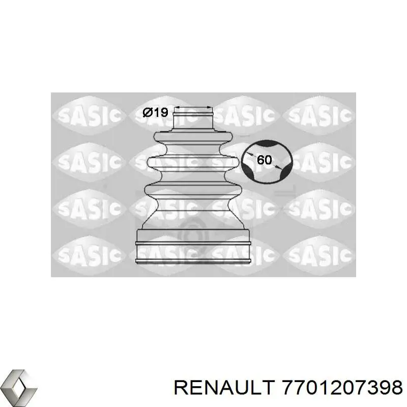 7701207398 Renault (RVI) пыльник шруса передней полуоси внутренний