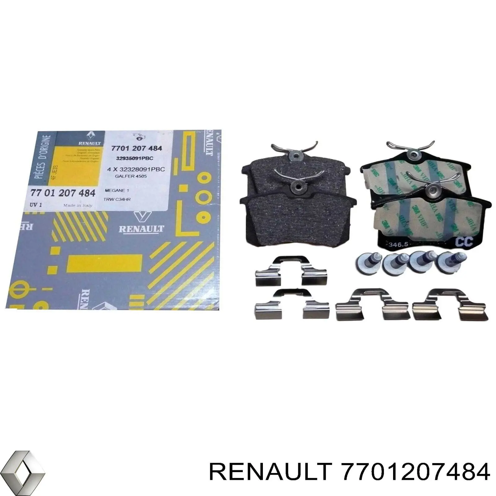 7701207484 Renault (RVI) задние тормозные колодки