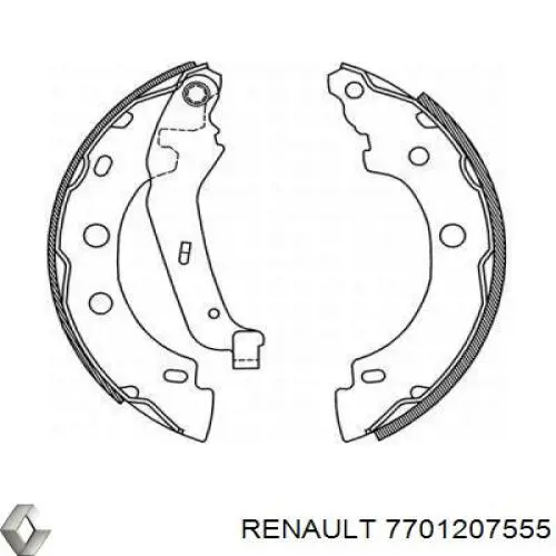 7701207555 Renault (RVI) колодки тормозные задние барабанные