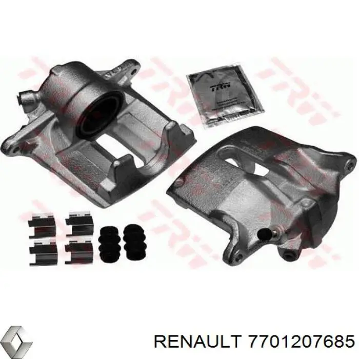 Суппорт тормозной передний левый 7701207685 Renault (RVI)