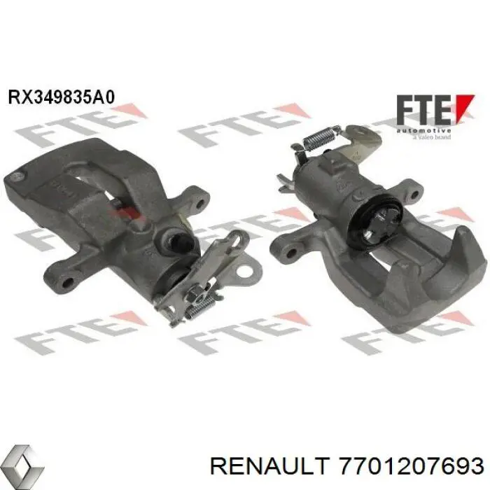 Суппорт тормозной левый задний Renault (RVI) 7701207693