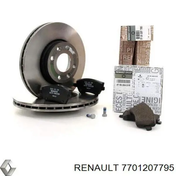Передние тормозные диски 7701207795 Renault (RVI)