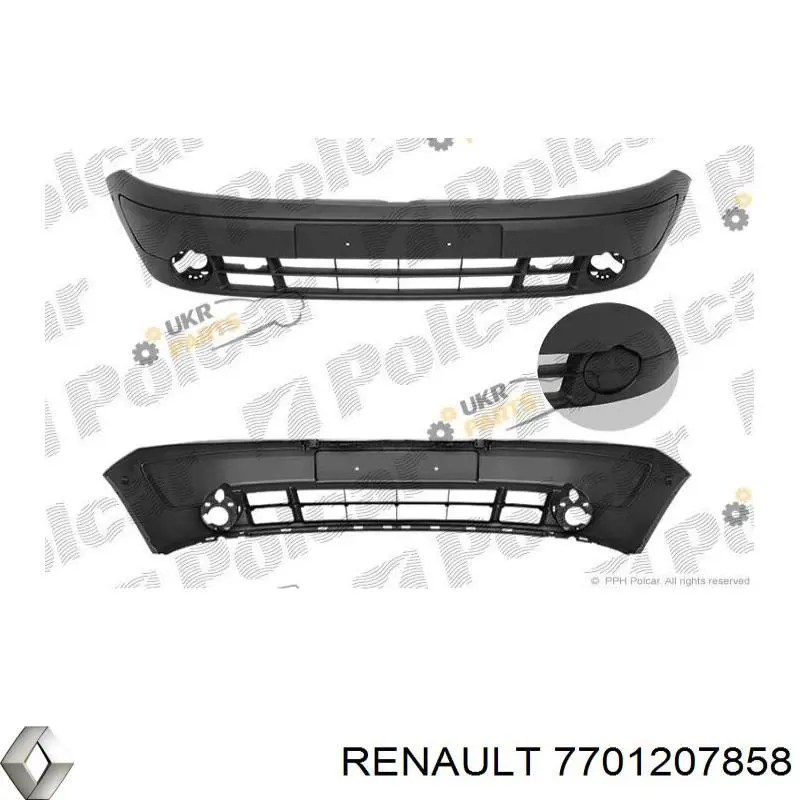 Купить 7701207858 Renault (RVI) Накладка бампера переднего