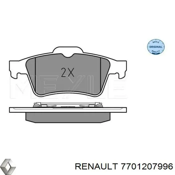 Купить 7701207996 Renault (RVI) Колодки тормозные задние, дисковые