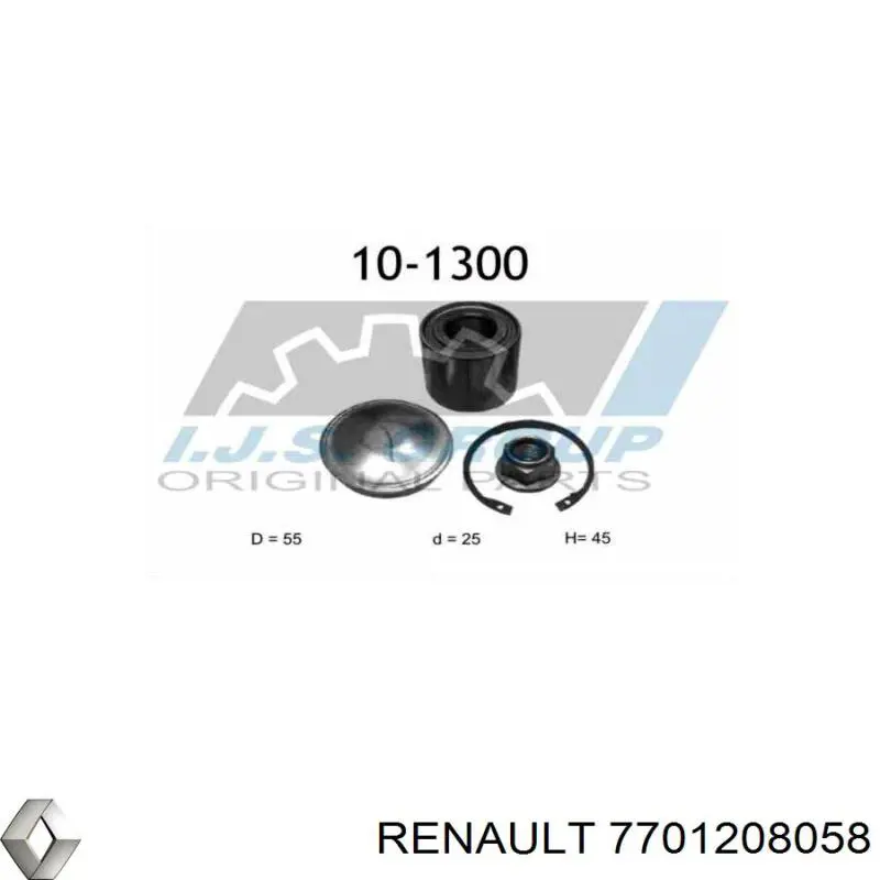 7701208058 Renault (RVI) Rolamento de cubo traseiro