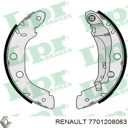Купить 7701208063 Renault (RVI) Задние барабанные тормозные колодки