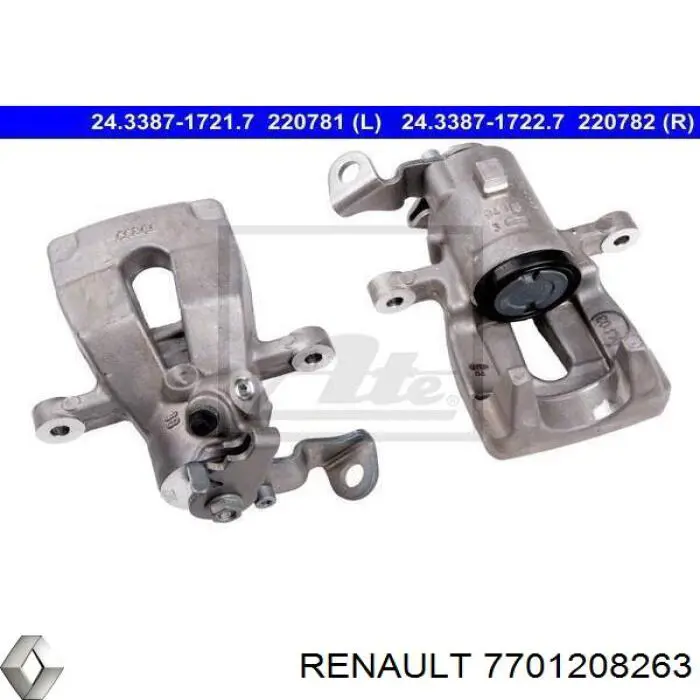 Суппорт тормозной левый задний Renault (RVI) 7701208263