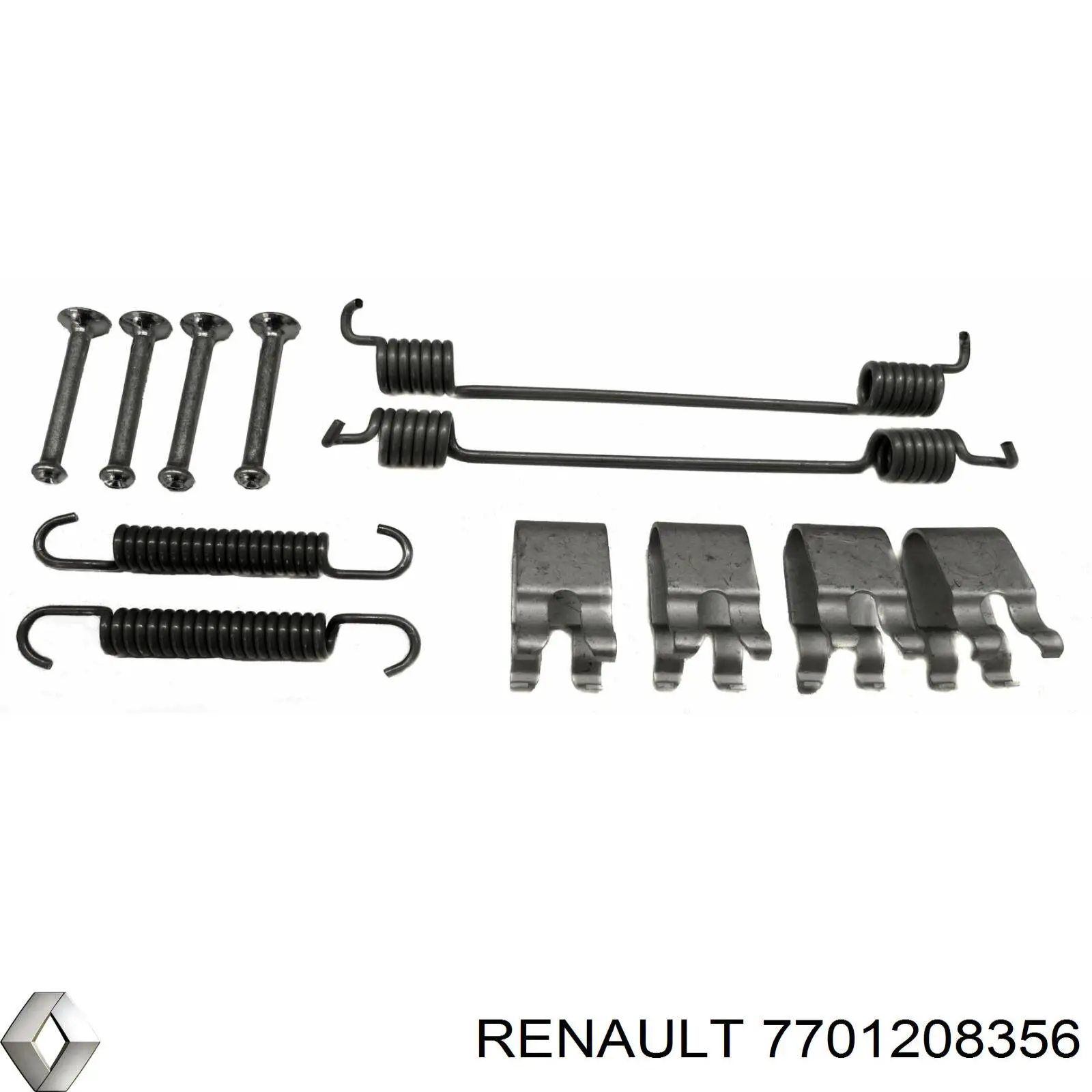 Монтажный комплект задних барабанных колодок 7701208356 Renault (RVI)