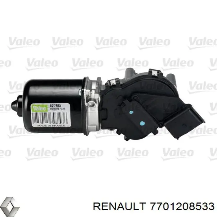 Motor del limpiaparabrisas del parabrisas 7701208533 Renault (RVI)