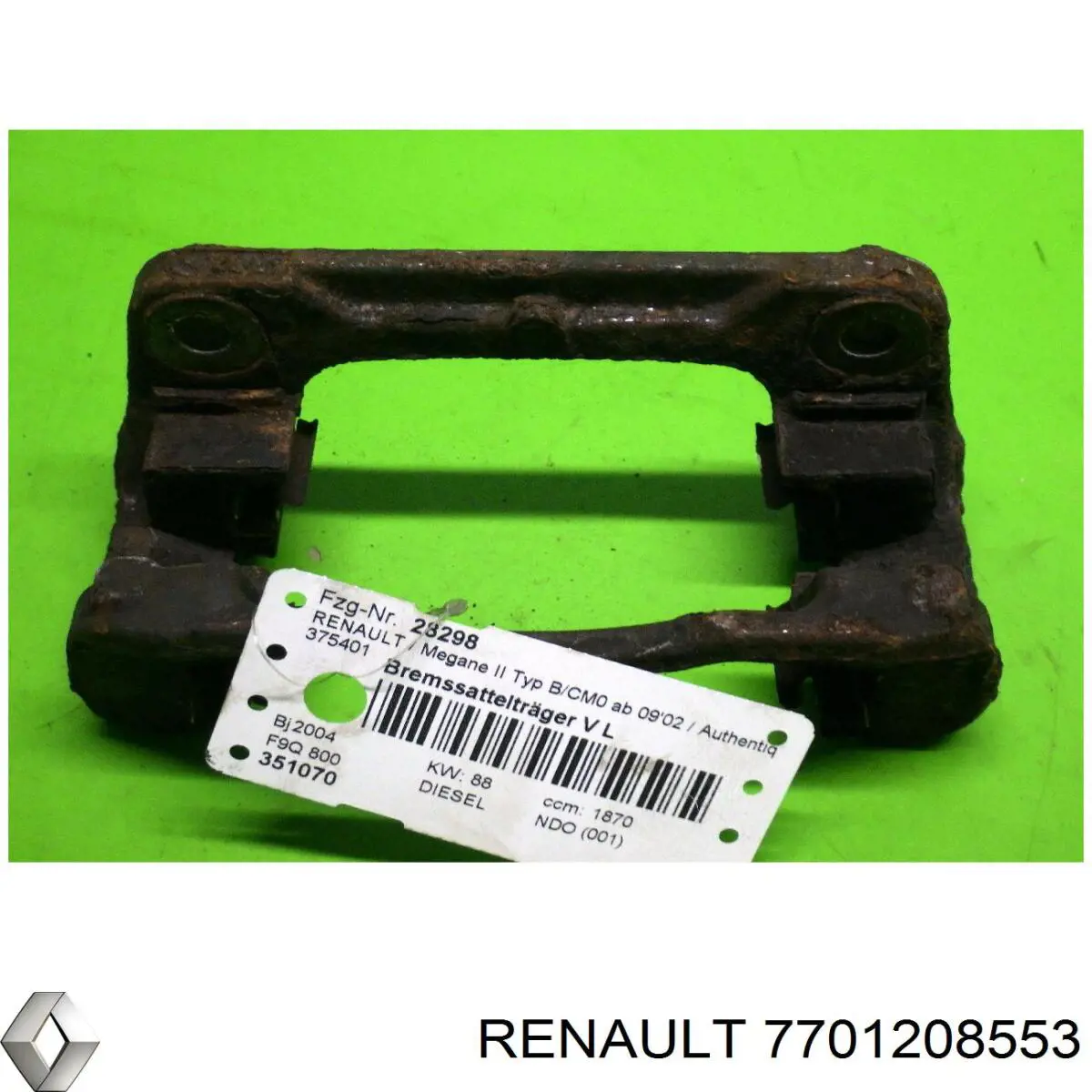 Скоба тормозного суппорта переднего Renault (RVI) 7701208553