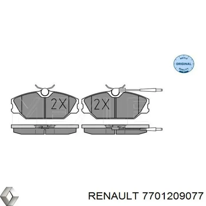 7701209077 Renault (RVI) колодки тормозные передние дисковые
