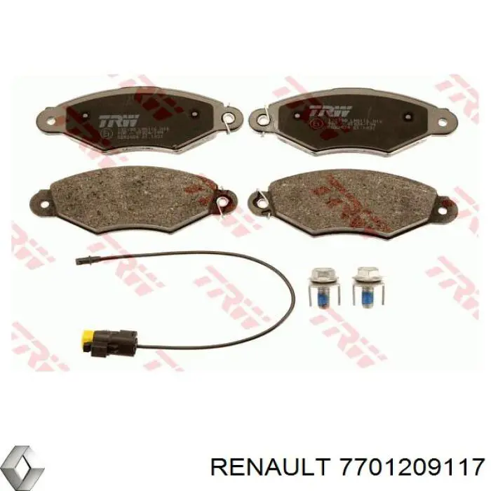 Передние тормозные колодки 7701209117 Renault (RVI)