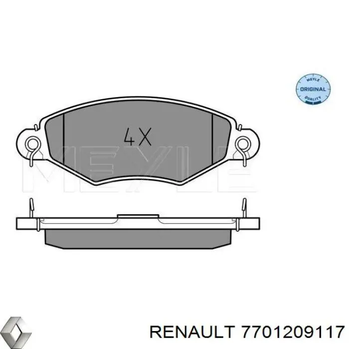 Колодки Renault (RVI) 7701209117 цена, от 16.98 USD