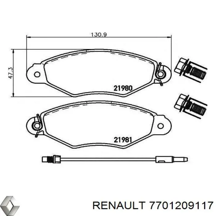 Купить 7701209117 Renault (RVI) Колодки тормозные