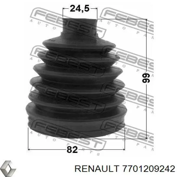 Пыльник ШРУСа передней полуоси наружный Renault (RVI) 7701209242
