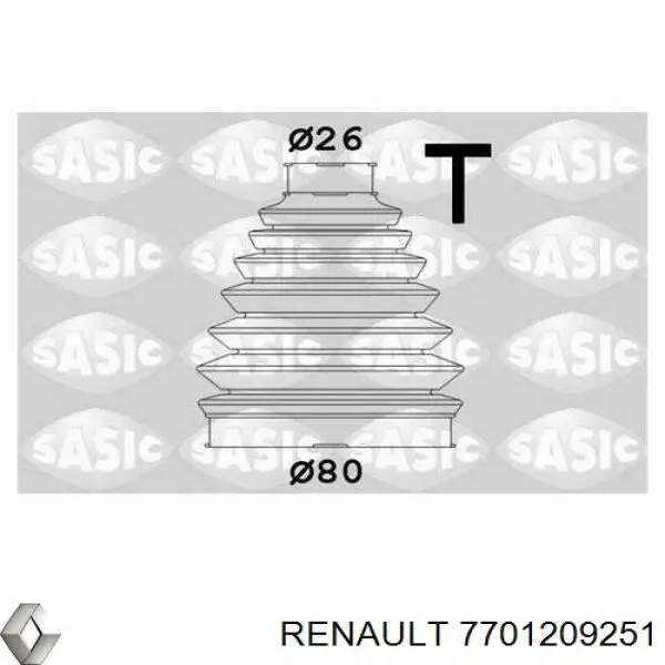 7701209251 Renault (RVI) bota de proteção externa de junta homocinética do semieixo dianteiro