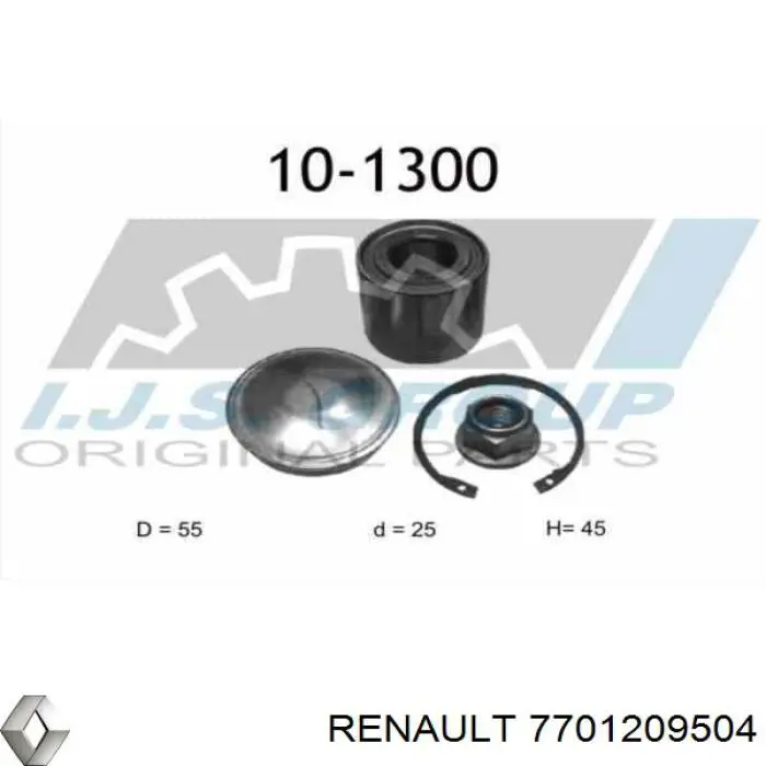Подшипники задней ступицы Renault (RVI) 7701209504 цена, от 17.60 USD