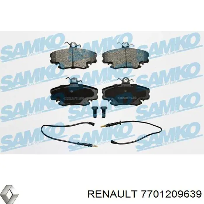 Передние тормозные колодки 7701209639 Renault (RVI)