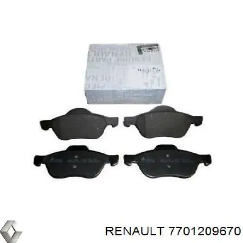 Передние тормозные колодки 7701209670 Renault (RVI)