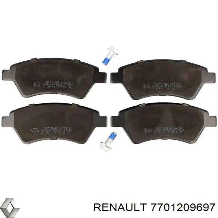 7701209697 Renault (RVI) колодки тормозные передние дисковые