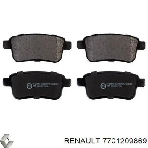 Задние тормозные колодки 7701209869 Renault (RVI)