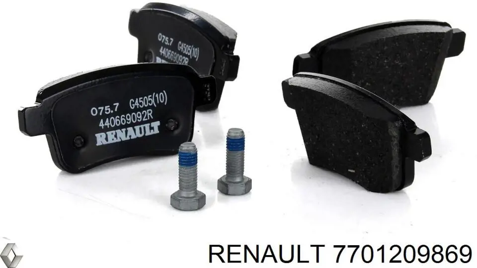 Задние дисковые колодки Renault (RVI) 7701209869