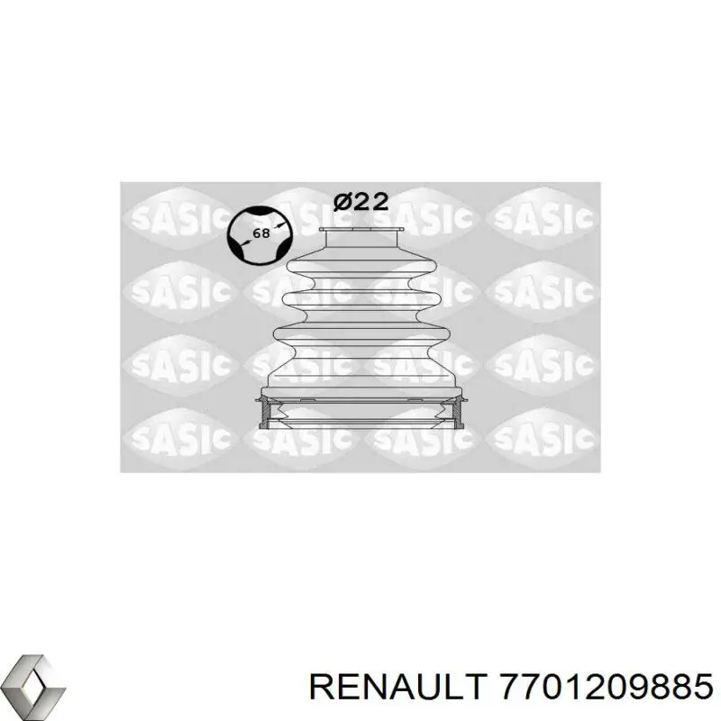 Пыльник ШРУСа передней полуоси внутренний левый 7701209885 Renault (RVI)