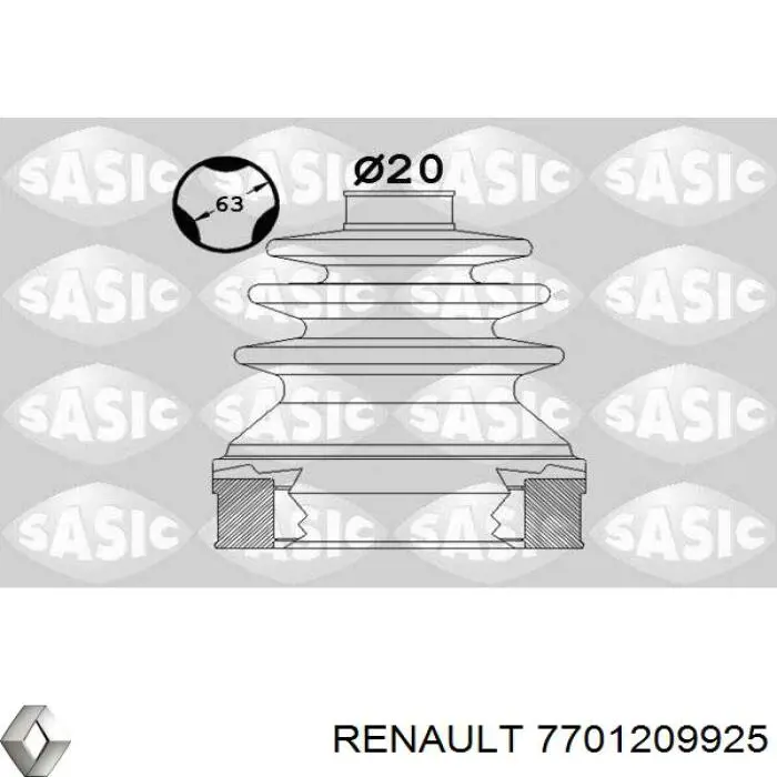 Купить 7701209925 Renault (RVI) Пыльник гранаты внутренний, передней полуоси