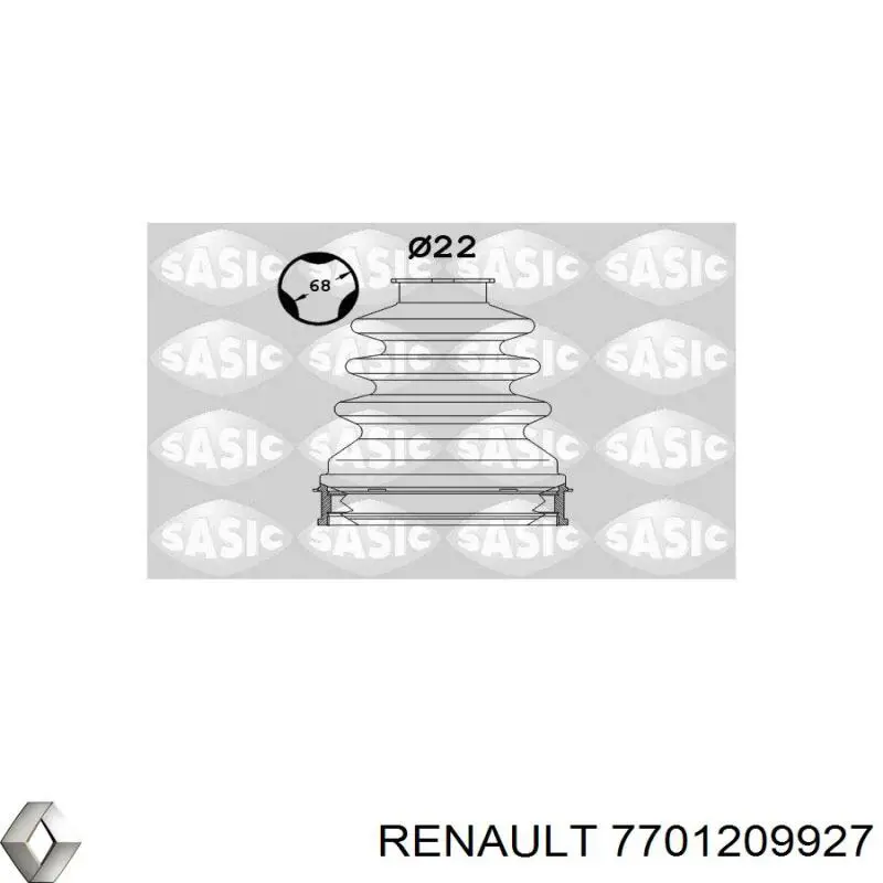 Пыльник ШРУСа передней полуоси внутренний левый 7701209927 Renault (RVI)