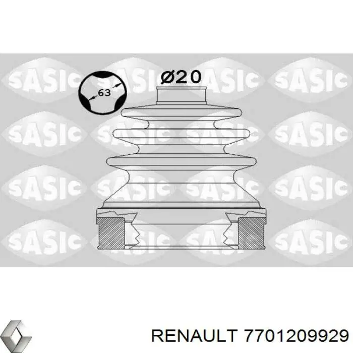 7701209929 Renault (RVI) bota de proteção interna de junta homocinética do semieixo dianteiro