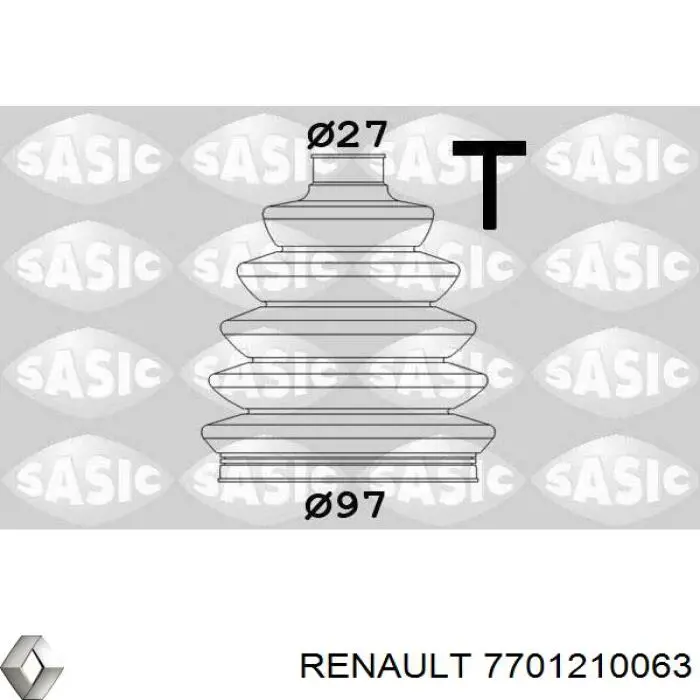 Пыльник ШРУСа наружный 7701210063 Renault (RVI)