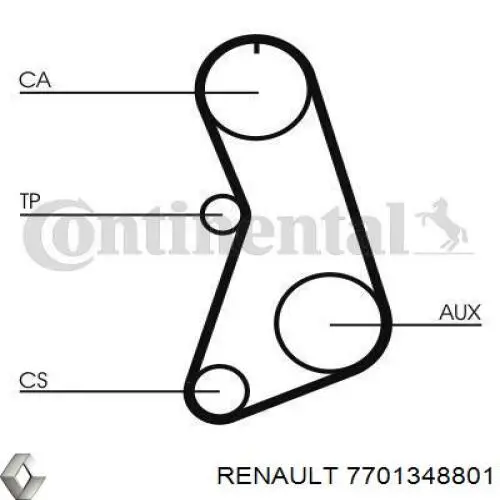 7701348801 Renault (RVI) ремень грм