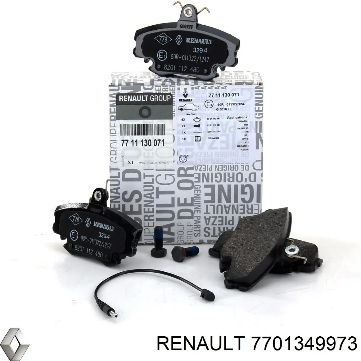 Передние тормозные колодки 7701349973 Renault (RVI)