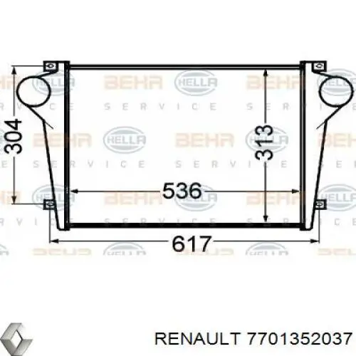 Купить 7701352037 Renault (RVI) Радиатор водяной