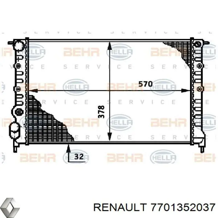Радиатор охлаждения двигателя Renault (RVI) 7701352037 цена, от 50.48 USD