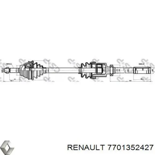 Привод передний правый Renault (RVI) 7701352427 цена, от 53.55 USD