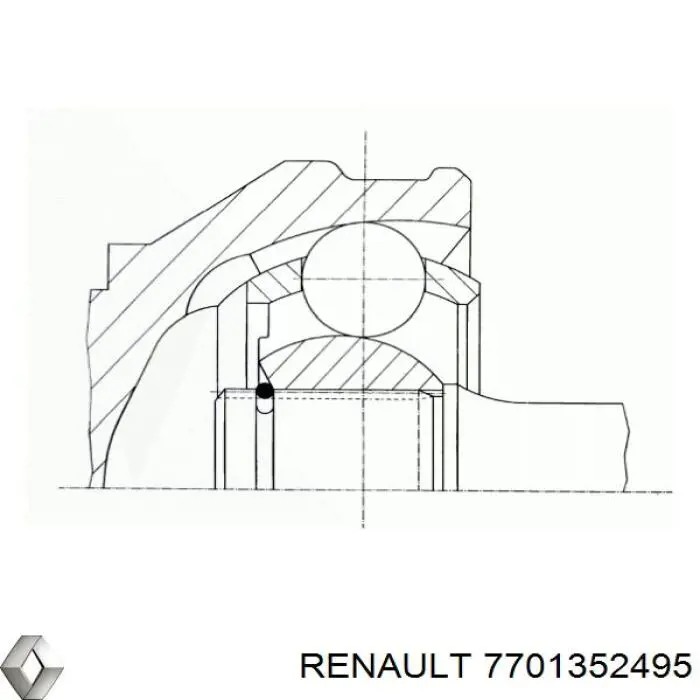 Полуось (привод) передняя правая 7701352495 Renault (RVI)