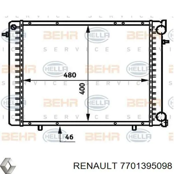 Радиатор 7701395098 Renault (RVI)